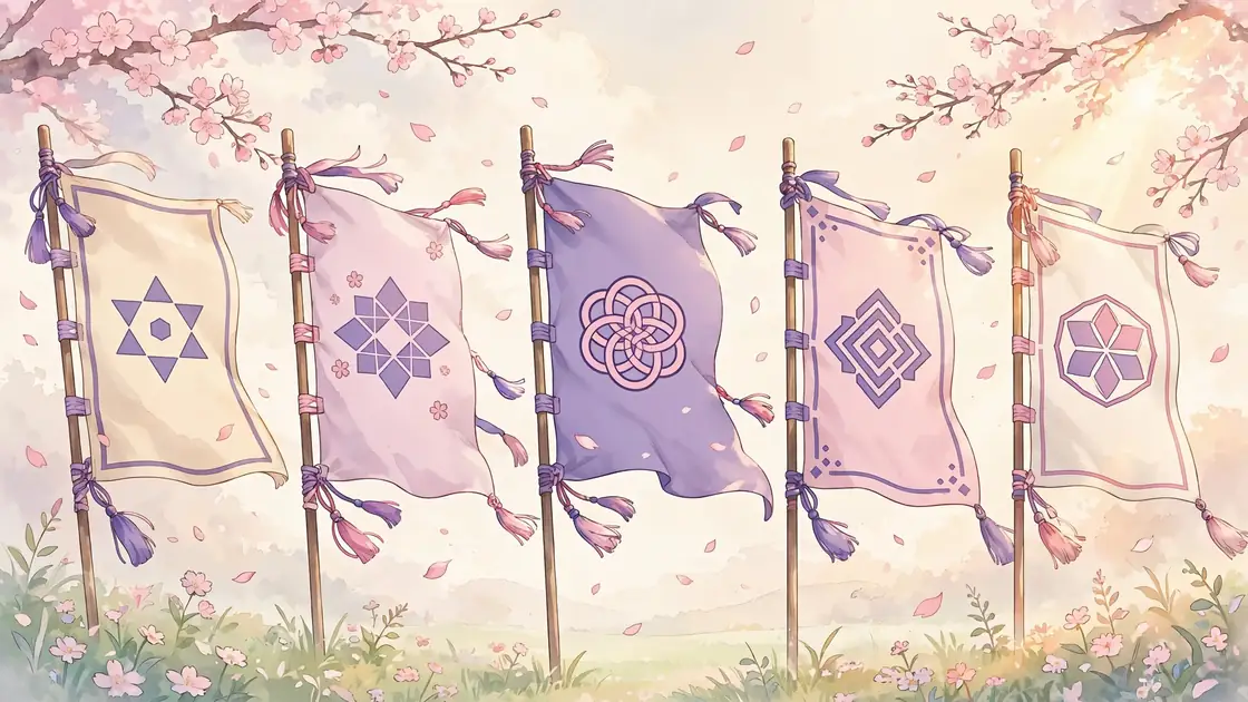 Anime clan banners illustration for the anime clan name generator with original emblems