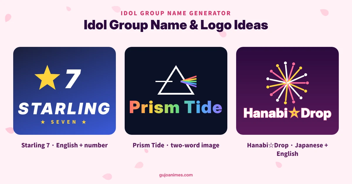 Anime idol group name and logo ideas