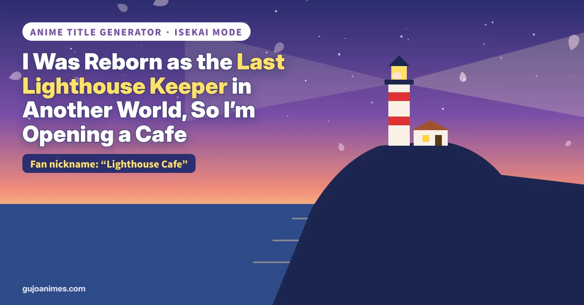 Anime title generator showing a long isekai light novel title