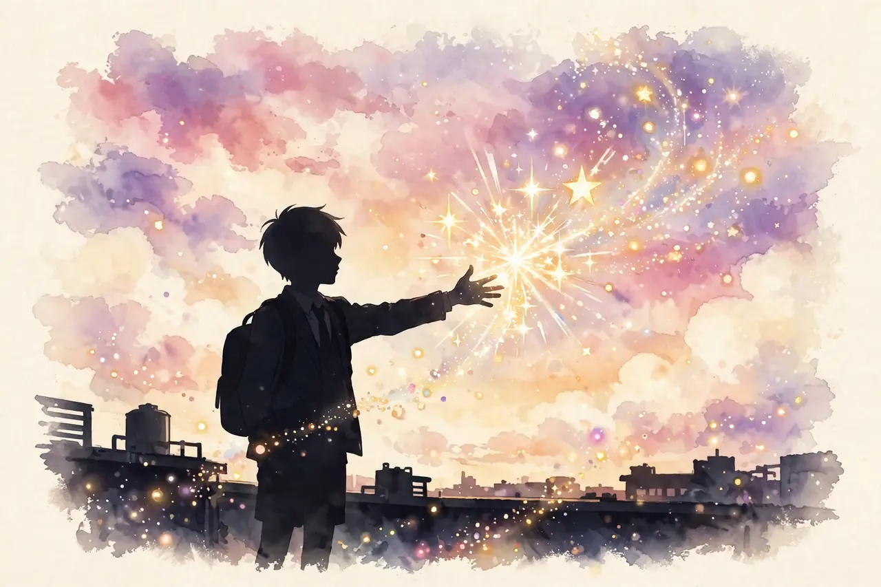 charlotte anime watch order guide illustration of a boy with a glowing ability on cream