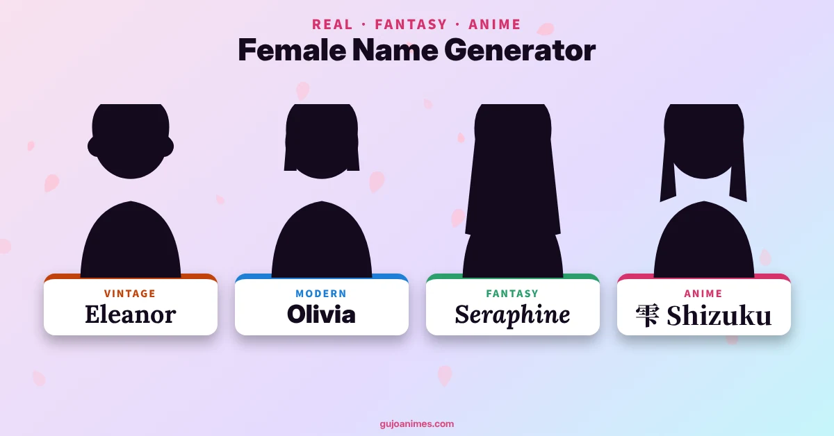 Female name generator with vintage, modern, fantasy and anime names