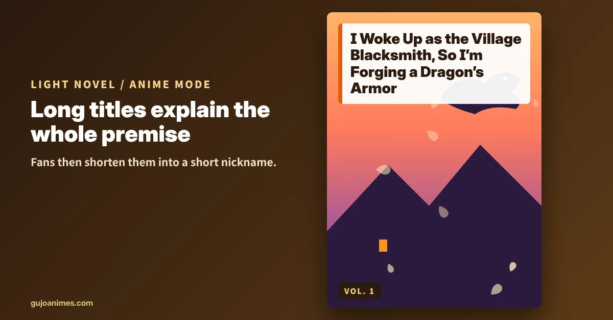 Anime light novel title example from the book title generator