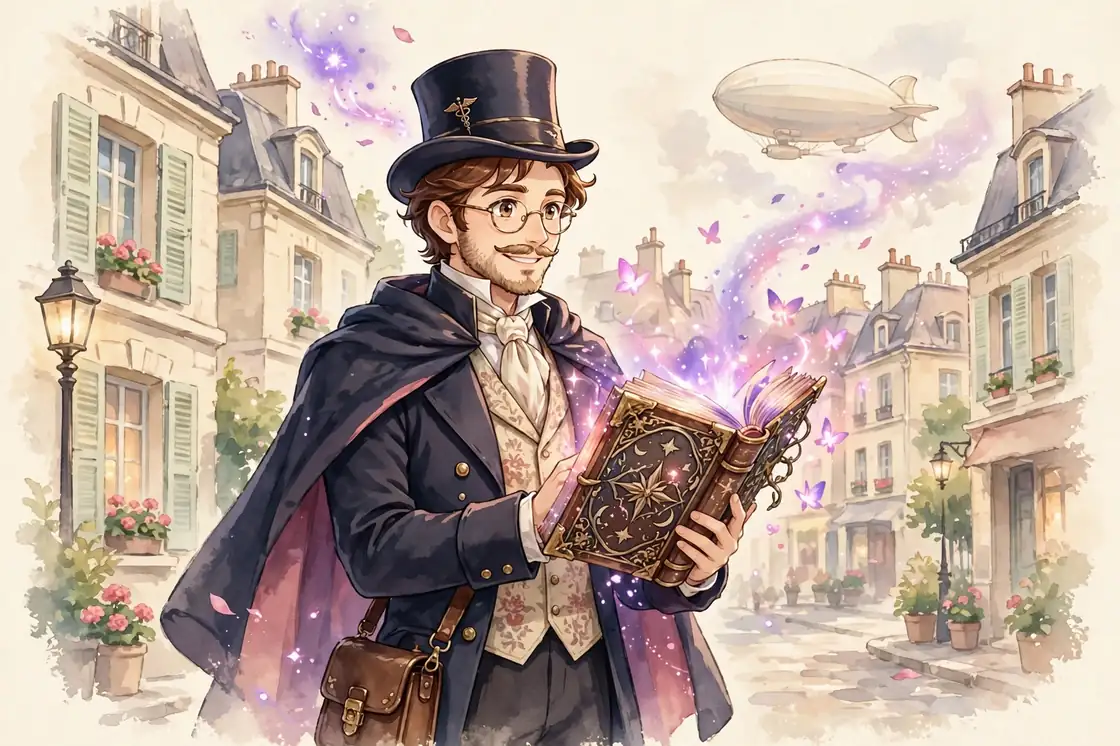 vanitas anime watch order guide illustration of a doctor holding a glowing grimoire on cream
