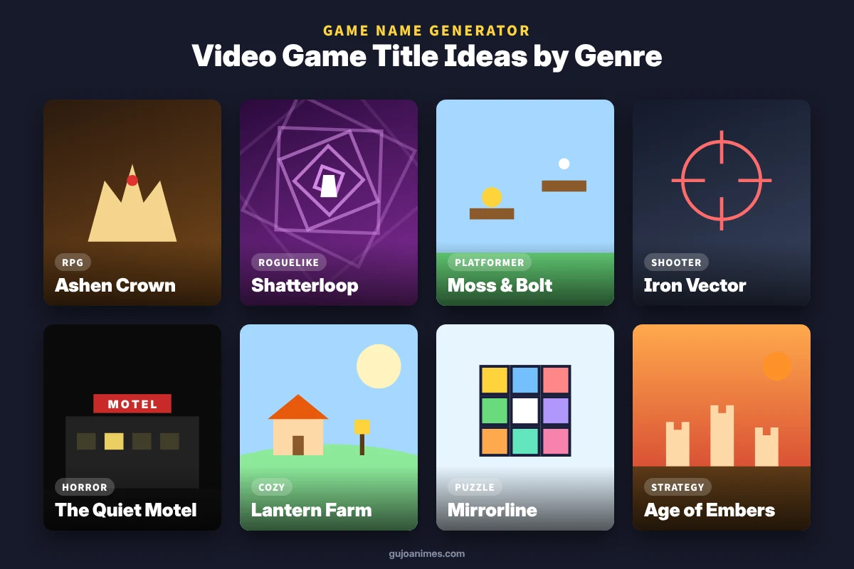 Video game title ideas by genre
